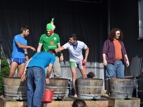 Grape stomping at Italian Day 2013 on the Drive