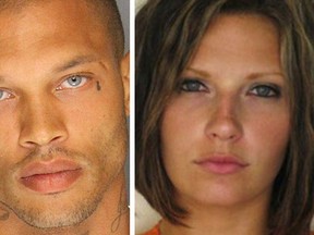 Jeremy Meeks (left) and Meagan Simmons in the mugshots seen round the world.