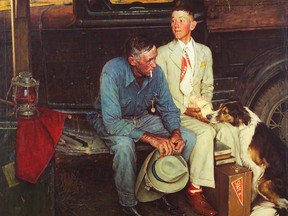 Unfortunately in life, eventually you’re more like the guy on the left than the one on the right in Norman Rockwell’s painting, Breaking Home Ties.
