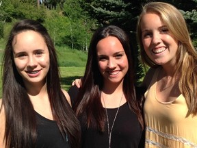 Better days are here for Shacarra Orr (centre) with sister Ciara (left) and Freddie Campbell.