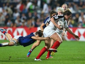 Captain Kelly Russell leads a strong Canadian lineup into their match on Friday vs Spain. (Photo by Cameron Spencer/Getty Images)