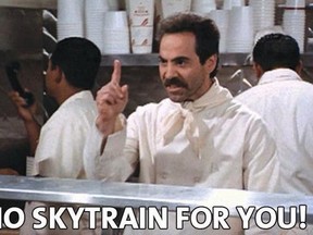 The Soup Nazi wouldn't be impressed by transit this week.