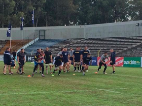 The Bears training in Montevideo ahead of their match with Uruguay.