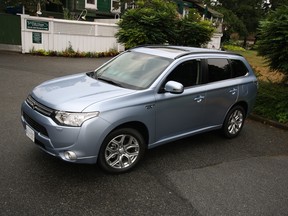 This 2014 Mitsubishi Outlander PHEV is the European version of the vehicle that will be introduced to Canada in 2015.