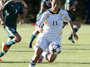 Trinity Western's Jessica King scored both winning and game-tying goals in back-to-back matches for the Spartans this weekend. (Scott Stewart/TWU athletics)