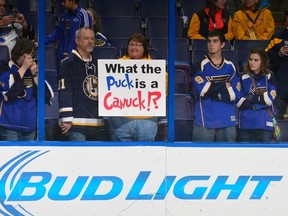 We've seen offensive signs about the Canucks. This one might take the cake. It's outrageous!