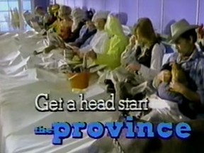 Still image from of an old Province TV ad on YouTube.