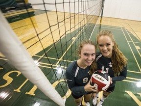 Laura Worsley (left) and teammate Siobhan Finan are York House teammates set to join the UBC Thunderbirds next season. (PNG photo by Steve Bosch)