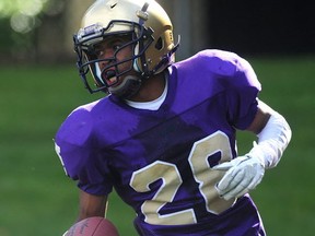Vancouver College running back Ovie Odjegba sees the big picture better than ever under head coach Todd Bernett. It's Irish vs. Hyacks, Friday at Mercer. (PNG photo)
