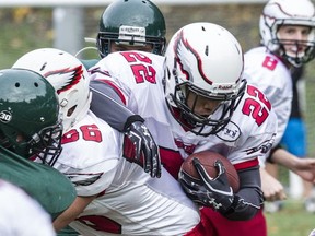 Carson Graham running back Russell Tolentino went over the century mark Friday at William Griffin, as his Eagles flew past the No. 5 Argyle Pipers. (Steve Bosch, PNG photo)