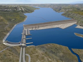 Artist's rendition of the proposed Site C dam. (Submitted by B.C. Hydro)