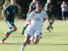 TWU's Jessica King (left) was named the CIS Player of the Year on Wednesday. (Scott Stewart, TWU athletics)