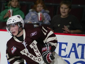 Brendan Gallagher showing off the Vancouver Giants' Millionaires-inspired jerseys. (Vancouver Giants photo.)