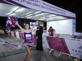 North Van's Ellie Greenwood, racing for Great Britain, won the International Association of Ultrarunners 100k world championship in Doha, Qatar over the weekend. (Photo: Aspire Zone Foundation)