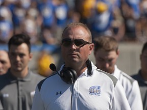 Stoic to the end, Shawn Olson guided the UBC Thunderbirds football team for five seasons until his firing on Monday. (UBC athletics, photo)