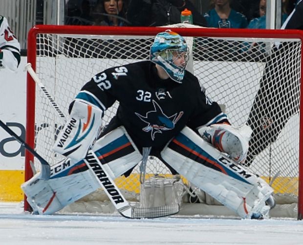 It's expected that Alex Stalock will start against the Canucks for the first time in his career in San Jose on Tuesday.  (Photo by Don Smith/NHLI via Getty Images)