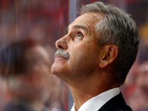 Is Willie Desjardins looking to the heavens for some divine intervention Sunday? He has to make the right goaltending call in Ottawa. (Getty Images via National Hockey League).
