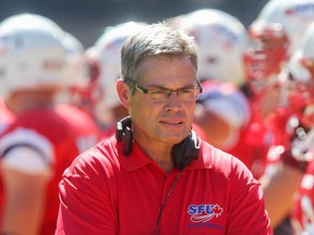 Headed to greener pastures, as in Rider nation? Jacques Chadelaine resigned Wednesday as head coach of the SFU Clan. (Ron Hole, SFU athletics)