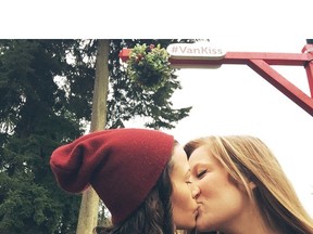 The #VanKiss mistletoe was captured in this Instagram photo by @Caitlinarmich.