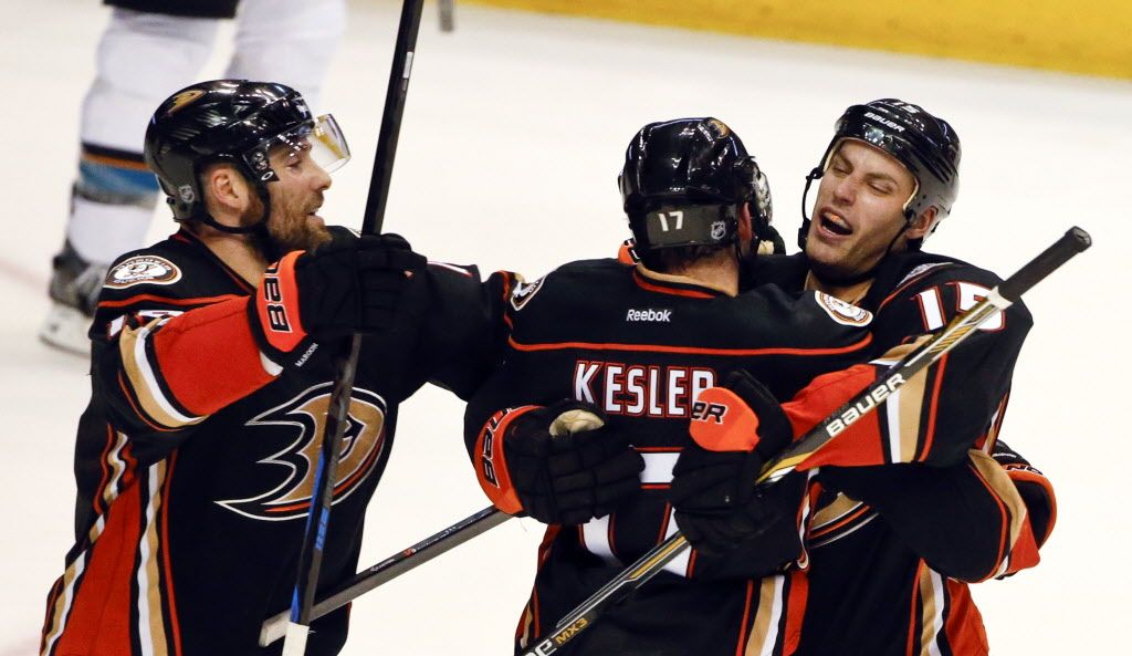 Patrick Maroon, Ryan Kesler, Ryan Getzlaf