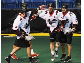 The Vancouver Stealth in happier times. They didn't have much to celebrate Saturday, en route to a 20-9 loss to Colorado. (Province Files.)