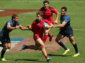 Lucas Hammond is one of a number of veterans who'll line up for Canada at the LImerick 7s this weekend  (Photo by Chris Hyde/Getty Images)
