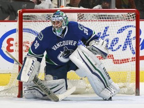 Ryan Miller's recovery from a knee injury is on  schedule, say his agent Mike Liut and coach Willie Desjardins. Whatever that means. (Photo by Jeff Vinnick/NHLI via Getty Images)