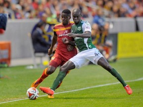 Former Timbers centre-back Pa-Modou Kah is now a Whitecap. The 34-year-old Gambian replaces Andy O'Brien on the depth chart. (Photo by Gene Sweeney Jr/Getty Images)