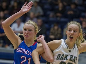 Brookswood's Tayla Jackson (left) and Oak Bay's Lauren Yearwood have helped lead their teams into respective Friday night semifinals at the Top 10 Shoot-oUt in Coquitlam. (PNG photo)