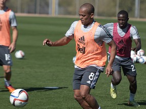 Robert Earnshaw has been training with the Whtiecaps since early in preseason. (Marc Weber)