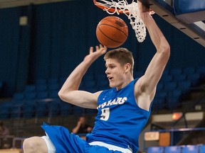 Conor Morgan and the UBC Thunderbirds have rallied to put a slam-dunk finish on their regular season. The ‘Birds wrap up the Canada West conference campaign by hosting the Manitoba Bisons on Friday and Saturday. (Photo — Richard Lam, UBC Athletics)