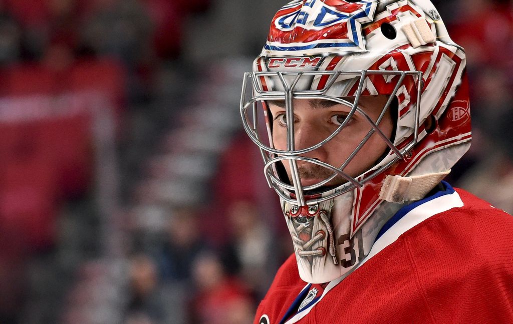 MONTREAL, QC - FEBRUARY 21: Carey Price #31 of the Montreal Canadiens warms up prior to the NHL game against the Columbus Blue Jackets at the Bell Centre on February 21, 2015 in Montreal, Quebec, Canada. (Photo by Francois Lacasse/NHLI via Getty Images)
