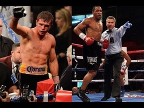 Mexican star Saul Canelo Alvarez (left) is expected to face James Kirkland (right) on May 2nd, Cinco De Mayo  weekend.