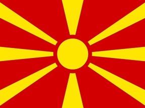 The Macedonian flag.