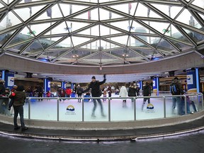 Even if it's still raining Monday, the covered skating rink at Robson Square is a fun Family Day option.