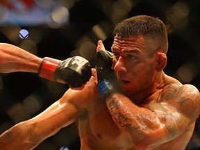 Rafael dos Anjos in the Lightweight Title bout during UFC 185 at American Airlines Center on March 14, 2015 in Dallas, Texas.  (Photo by Ronald Martinez/Getty Images)
