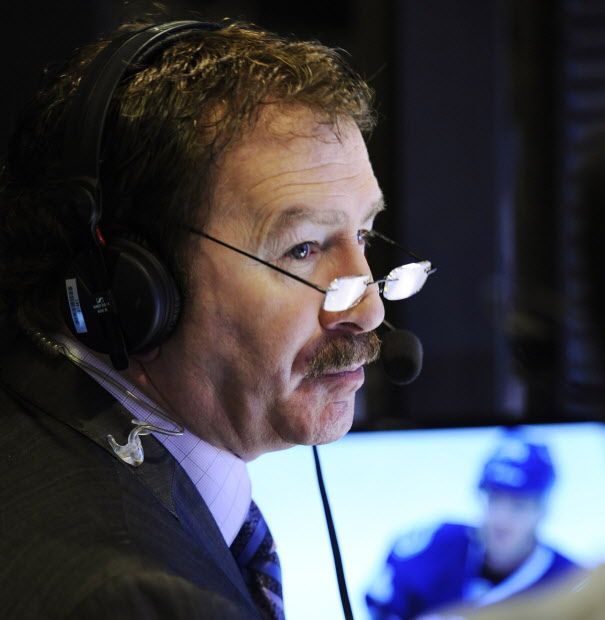 VANCOUVER. OCTOBER 20 2011. Sportsnet  John Garrett provides the analysis during regular season NHL coverage of the Vancouver Canucks vs Nashville Predators at Rogers Arena. Gerry Kahrmann  /  PNG staff photo) ( For Prov Sports )