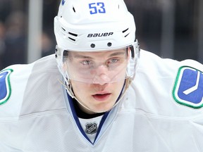 About the only thing rookie Bo Horvat didn't do Saturday was fight. He scored a highlight-reel unassisted goal and was strong on the puck and in the circle during a 3-2 win in San Jose. (Getty Images via National Hockey League).