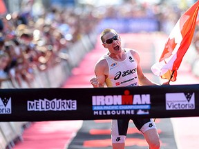 Penticton's Jeff Symonds, who ran steeplechase at UBC, claimed the Ironman Asia-Pacific Championship in Melbourne on Sunday. (Photo Delly Carr, Ironman.com)