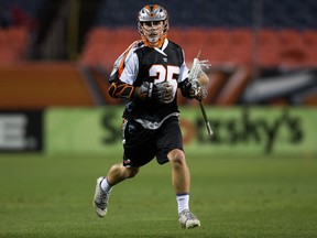 Jeremy Noble, who stars in pro field lacrosse with the Denver Outlaws, is a recent addition to the area's indoor pro team, the Colorado Mammoth. The Mammoth are in Langley tonight to face the Vancouver Stealth.  (Getty Images File.)