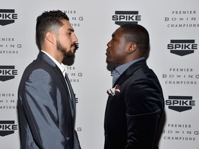 Andre Berto, right, looks to get back in the title picture at the expense of Josesito Lopez, left. Photo: Alberto E. Rodriguez / Getty Images for Spike TV