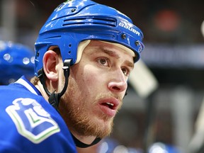 Moving Shawn Matthias back to wing was just one adjustment the Canucks made at practice Friday in San Jose. (Getty Images via National Hockey League).
