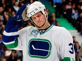 Kevin Bieksa was traded to Anaheim on Tuesday.  (Photo by Jeff Vinnick/NHLI via Getty Images)