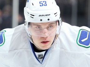 Bo Horvat was one of the good-news stories for the Canucks, who need to know who else can swim when thrown in the deep end of the NHL development pool next fall. (Getty  Images via National Hockey League).