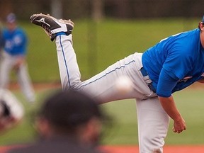 UBC starter Alex Webb helped lead the 'Birds into the final of the NAIA West grouping championships with a semifinal win Saturday in Portland. (Richard Lam, UBC athletics)