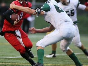 After an aborted 4th-grade retirement from football, JJ DesLauriers has kept the family's football flame aglow, first at STM and next season with the Clan atop Burnaby Mountain. (PNG file photo)