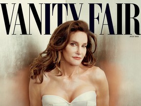 This file photo taken by Annie Leibovitz exclusively for Vanity Fair shows the cover of the magazine's July 2015 issue featuring Bruce Jenner debuting as a transgender woman named Caitlyn Jenner. Jenner made her public debut on the cover of Vanity Fair, but legal requirements await her before she can officially leave Bruce Jenner behind. (Annie Leibovitz/Vanity Fair via AP, File)