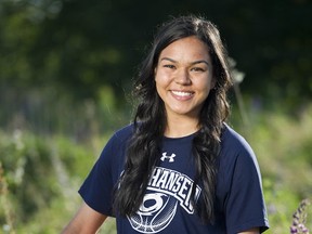 Rick Hansen's Shubhreet Sandhu passed on her words of wisdom as her school class valedictorian. (PNG photo by Gerry Kahrmann)