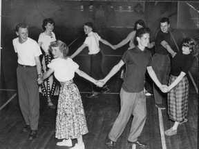 Teenagers dance in a Vancouver School back in 1949.