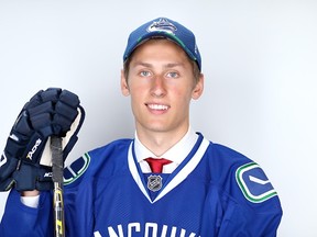 Guillaume Brisebois was selected by the Canucks 66th overall in June. (Photo by Mike Ehrmann/Getty Images)